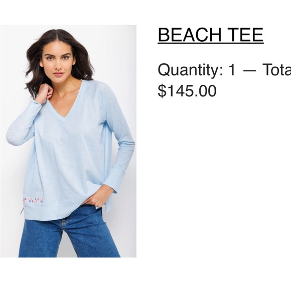 Lisa Todd NWT long sleeve beach tee size Large Ice - Picture 2 of 5